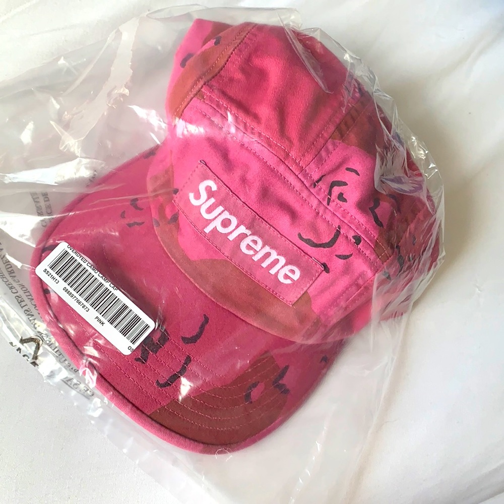 Supreme Pink Overdyed  camp camp cap